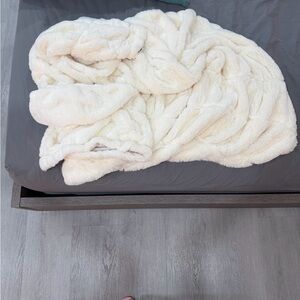 Pier 1 Cream Plush Blanket
